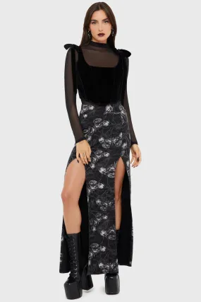 Spidrasica's Web Maxi Skirt Embossed Detail