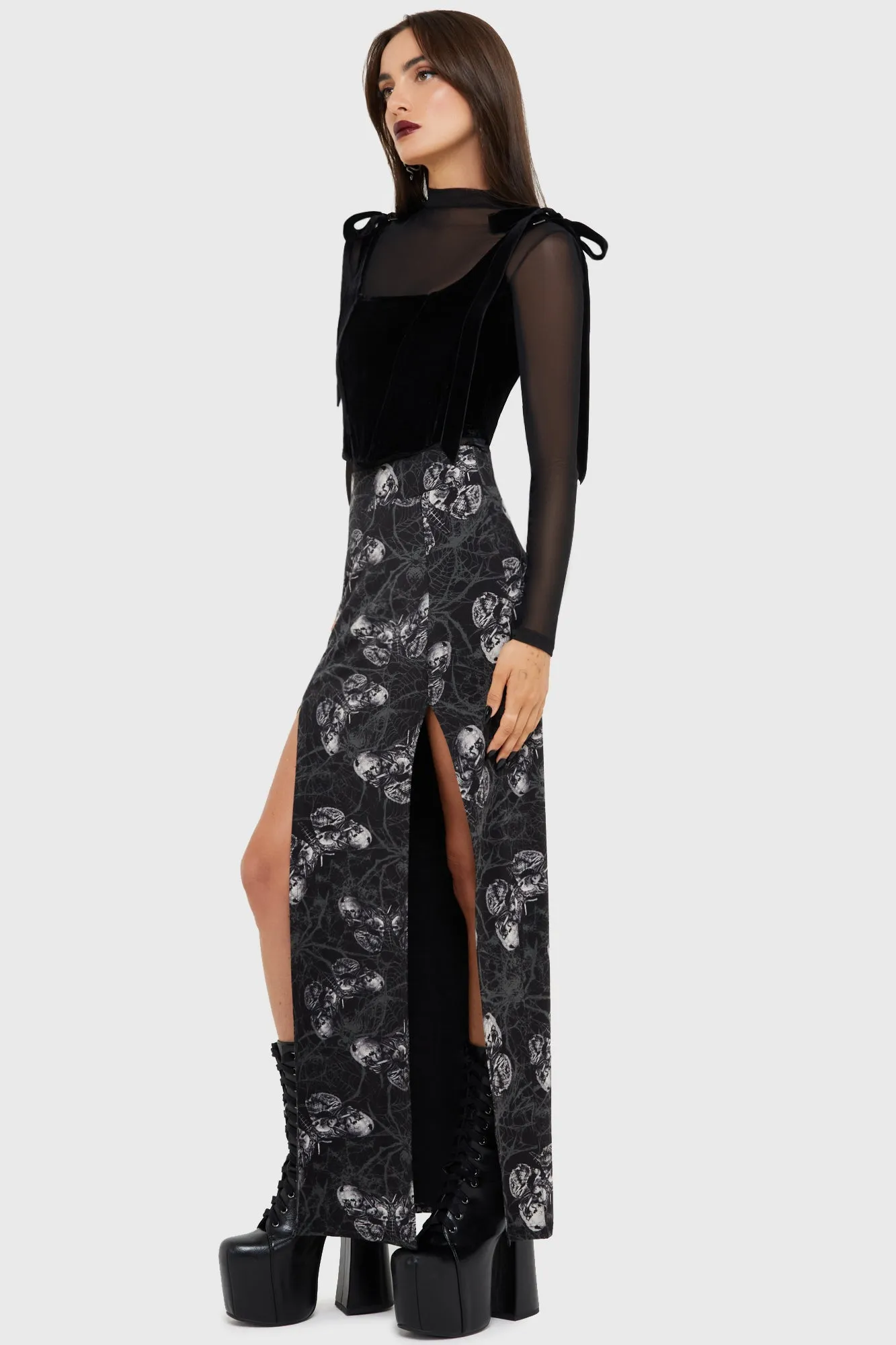 Spidrasica's Web Maxi Skirt Abrasion resistant Crisp Finish