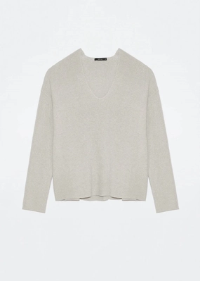 Layering Essential Modern Knit Castanea Sweater Top In Grey