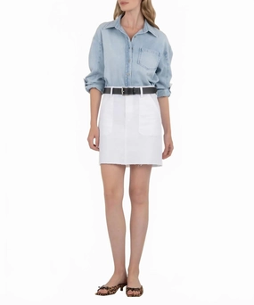 Minimal Design Mix Separates Bristol Denim Skirt In White