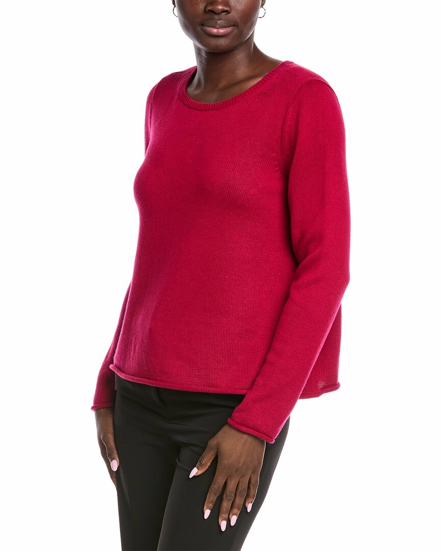 EILEEN FISHER Bateau Neck Sweater Flexible Ribbed Trim