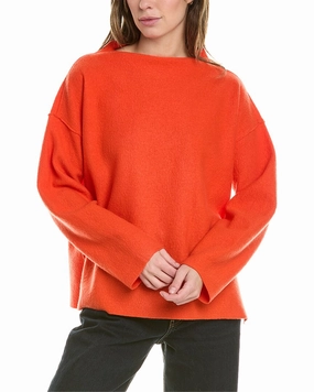 EILEEN FISHER Funnel Neck Box Wool Top Casual Layer