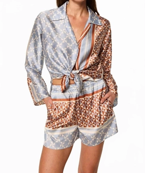 Modern Cut Elam Pull-On Shorts In Checkered Tile