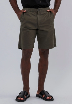 All Day Movement Fit ELASTICATED LONGLINE CHINO SHORTS KHAKI