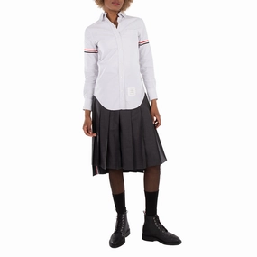 Dust Proof Fabric Collaboration Piece Thom Browne Super Twill Below Knee Pleated Skirt