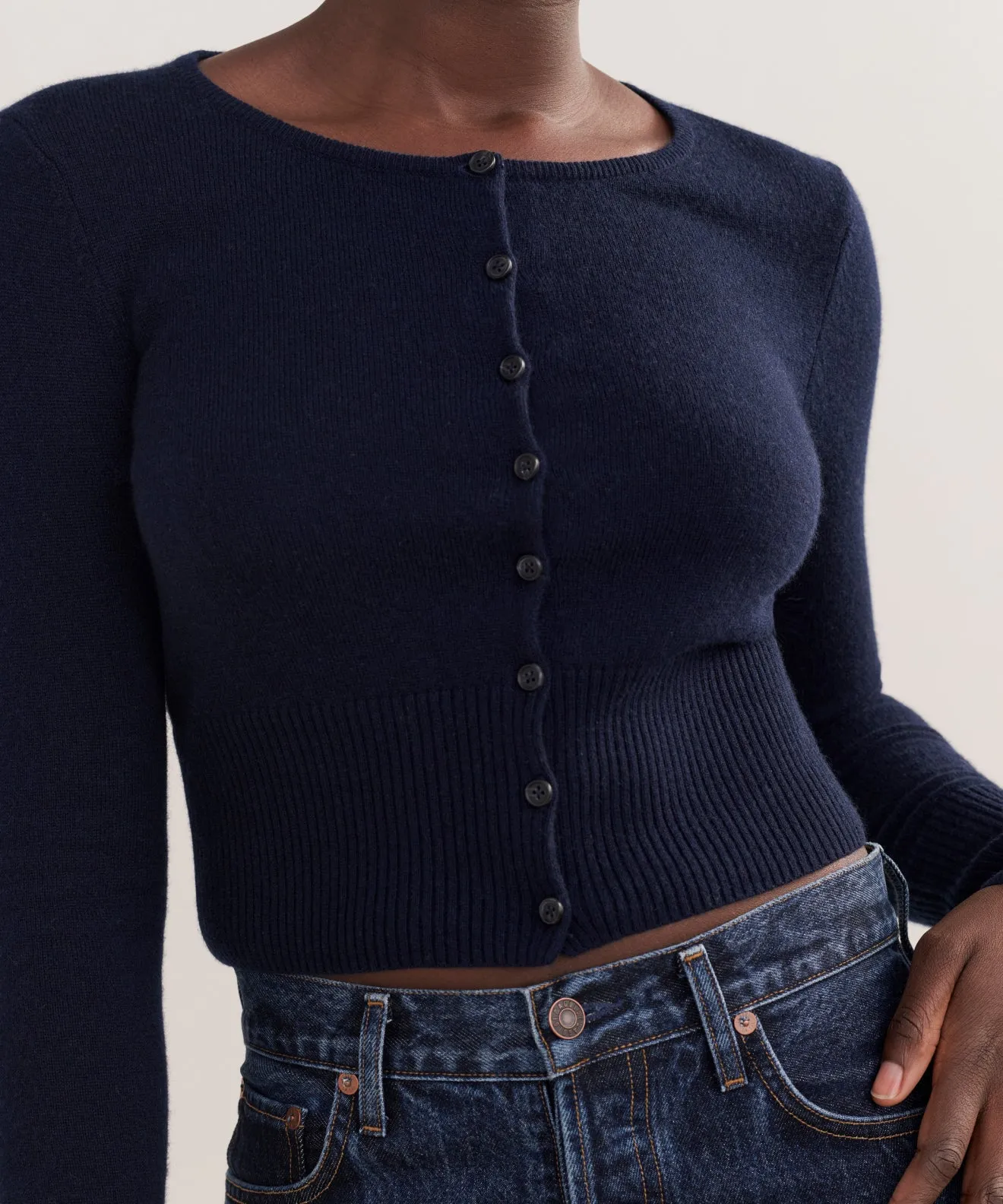 Cashmere Finley Cardigan Ventilation Panel Design