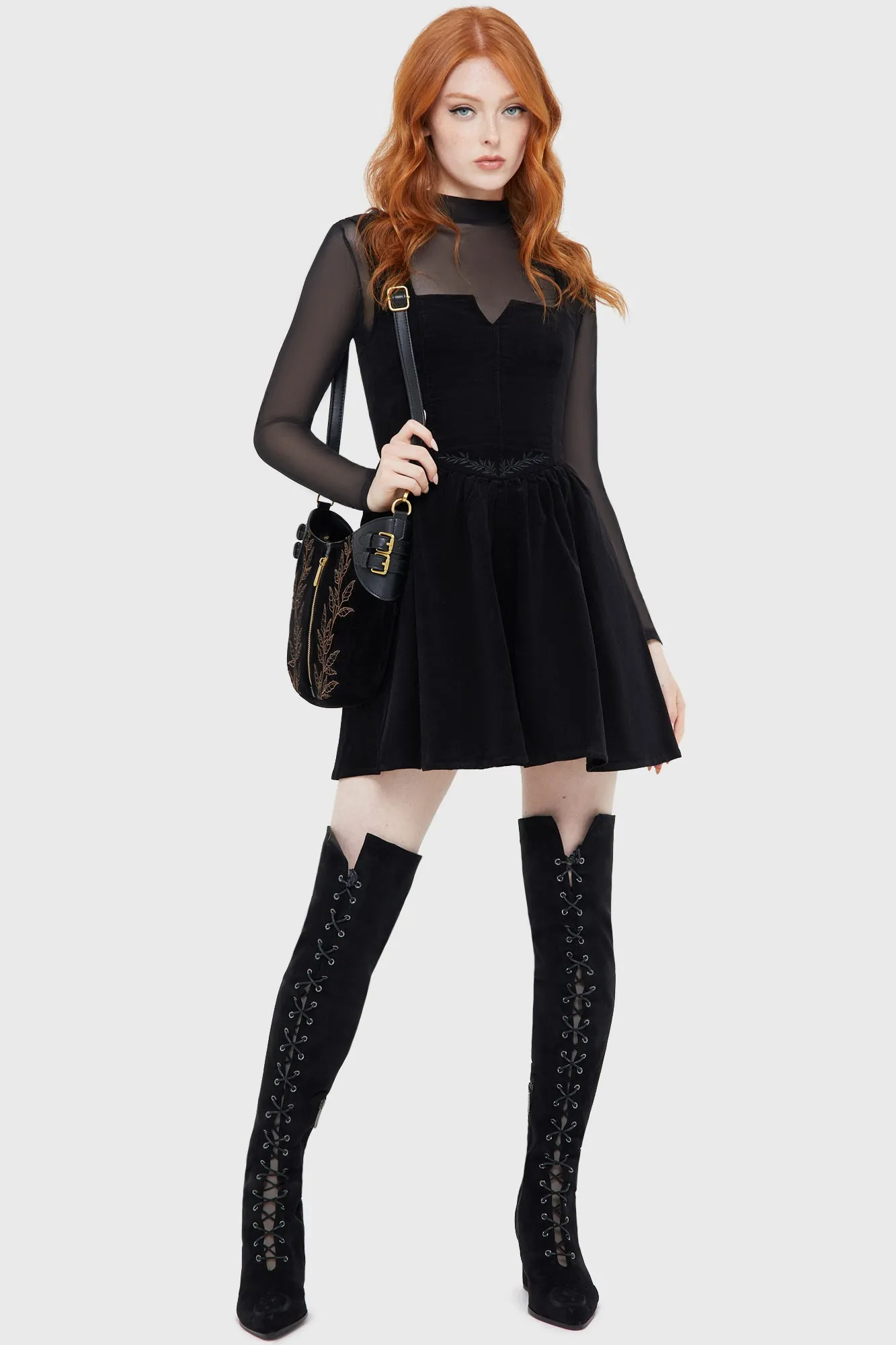 Elderroot Mini Dress [BLACK] Chic Style
