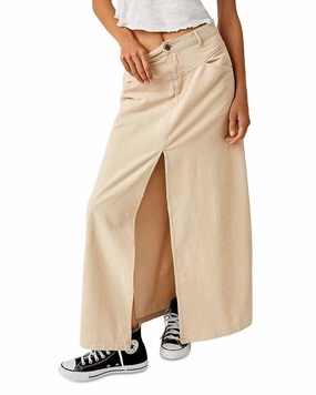 Eco conscious Balanced Outfit Come As You Are Cord Maxi Skirt In Beige