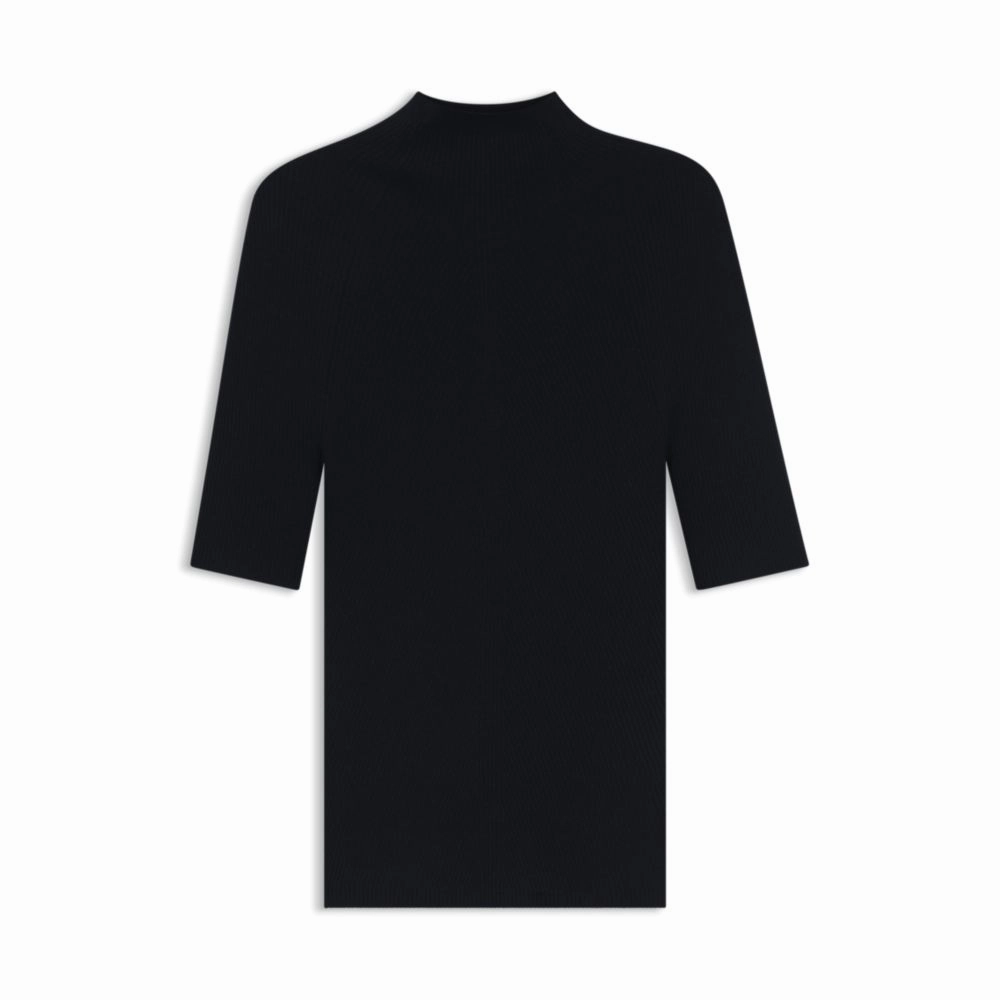 Breathable mesh panel Breathable fabric Crew-neck sweater in Merino wool