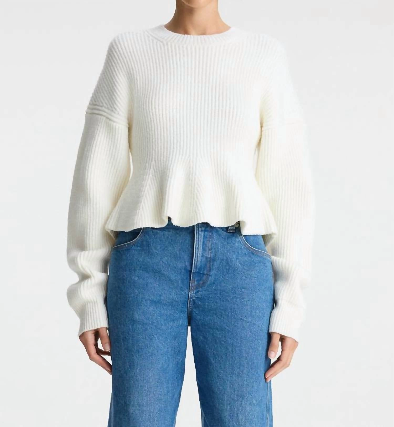 Eliza Sweater In Buttercream Timeless Knitwear Breathable wear