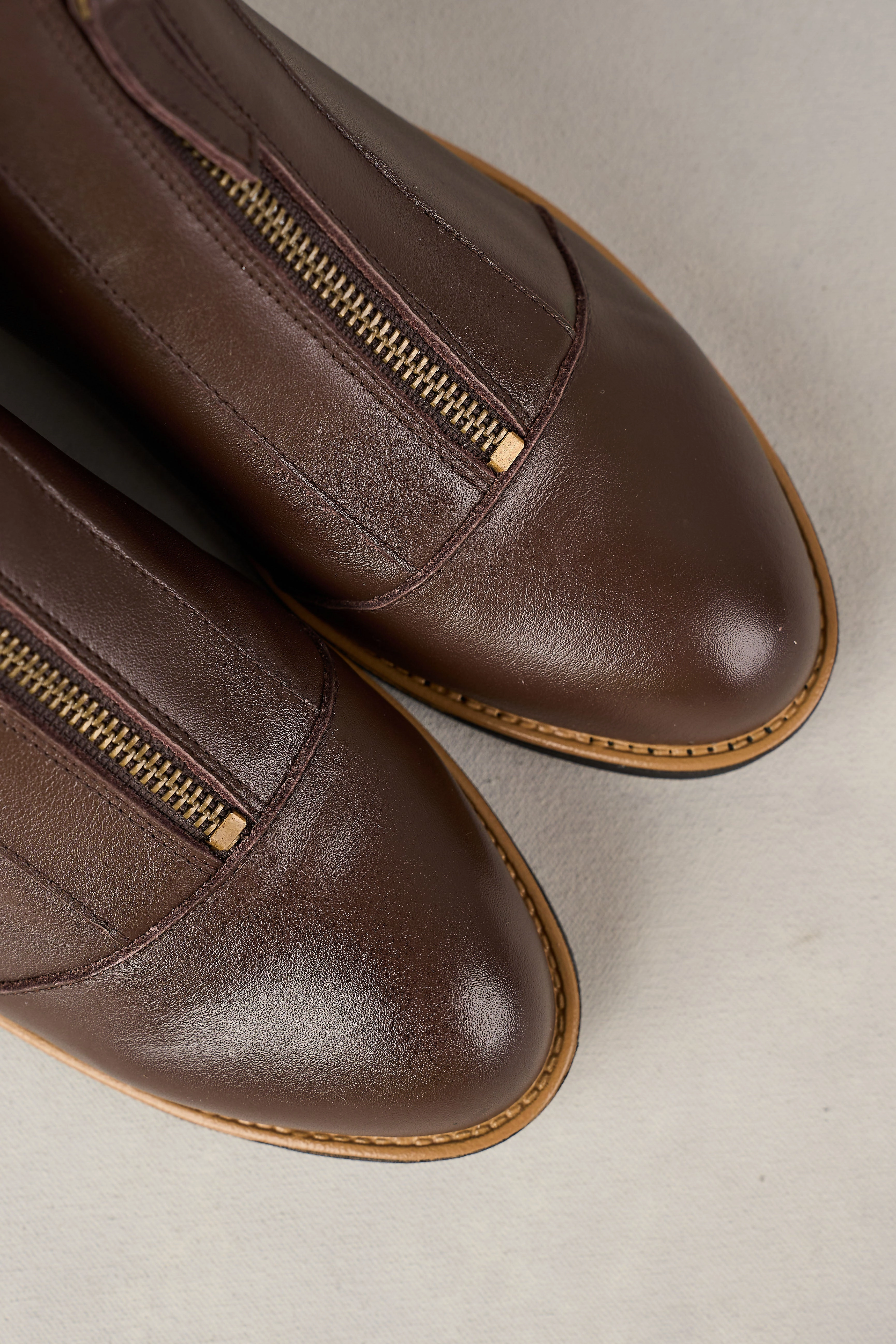 Ella Zip Front Boot - Chocolate Groom Ready Use