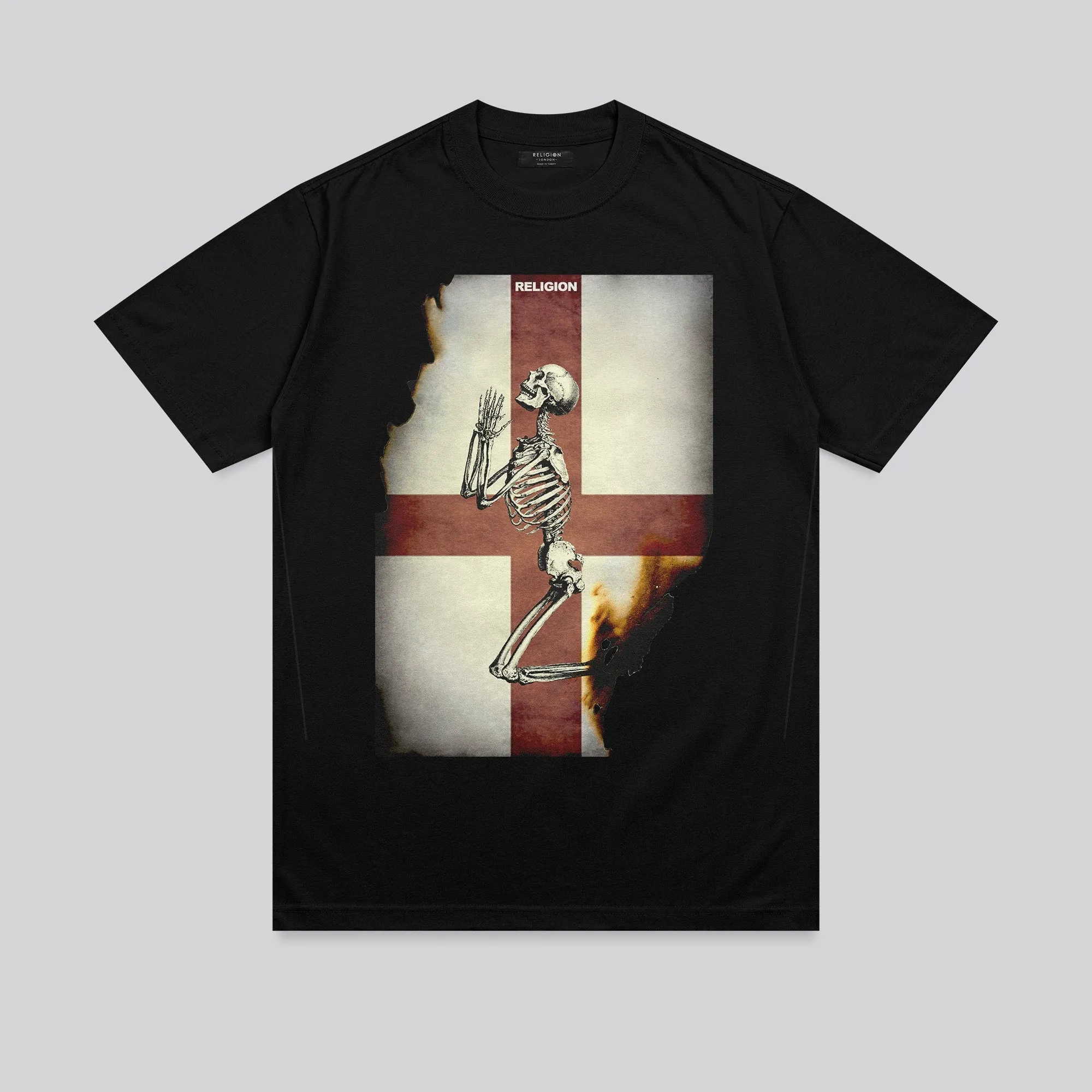 Daily Fashion Trendy Fashion ENGLAND SKELETON T-SHIRT JET BLACK