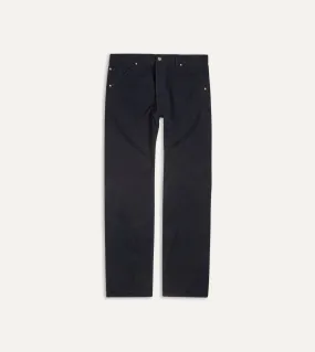 Navy Japanese Selvedge Needlecord Five-Pocket Trousers Anti Pilling Fabric
