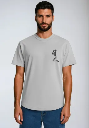ESSENTIAL BIG SKELETON LIGHT GREY T-SHIRT spandex blend