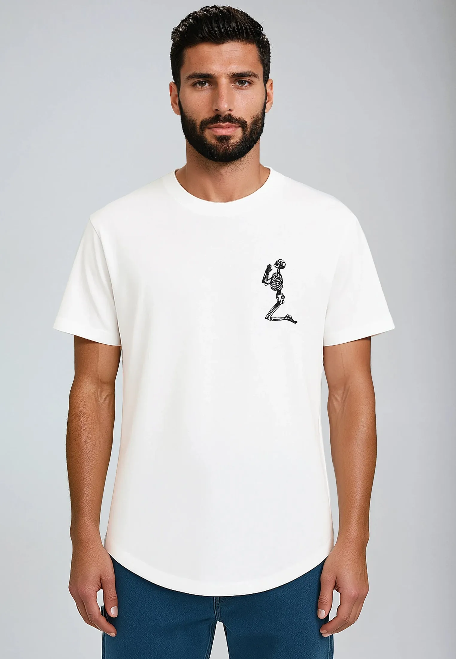 ESSENTIAL BIG SKELETON WHITE T-SHIRT Stylish Wearable City Look