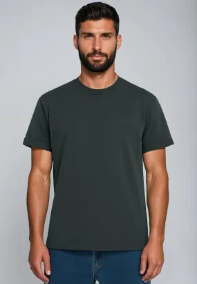ESSENTIAL ROLLED CUFF T-SHIRT COAL Ultra Soft Blended Textile