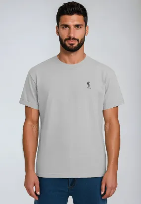 Trendy Design Eco Friendly Material ESSENTIAL ROLLED CUFF T-SHIRT LIGHT GREY