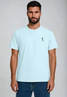 Weekend Look ESSENTIAL ROLLED CUFF T-SHIRT PALE BLUE