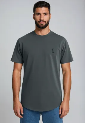 Seasonal top ESSENTIAL SWAG CURVED HEM DARK METAL T-SHIRT