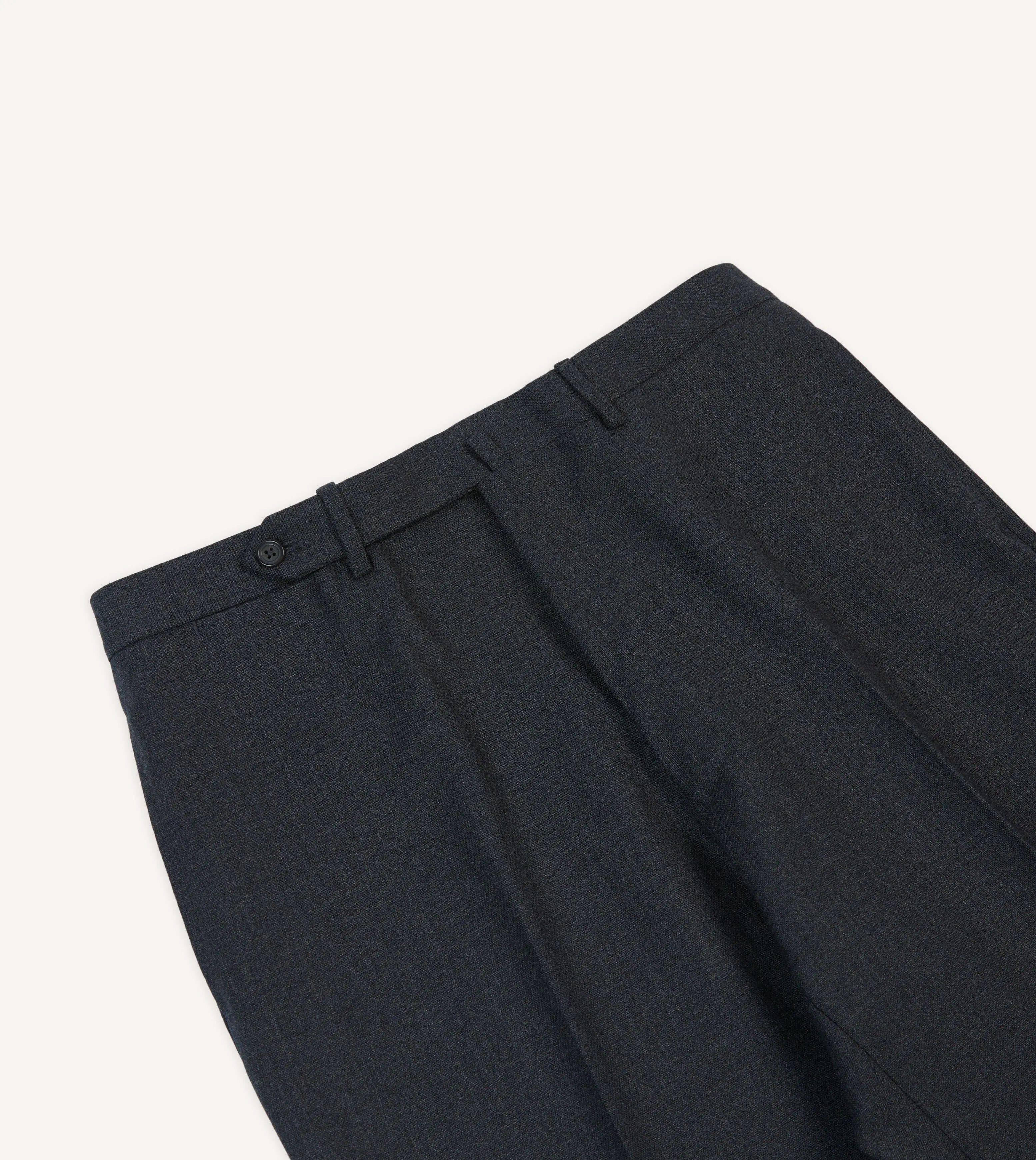 Multi-way wear Charcoal Tropical Wool Flat Front Trouser