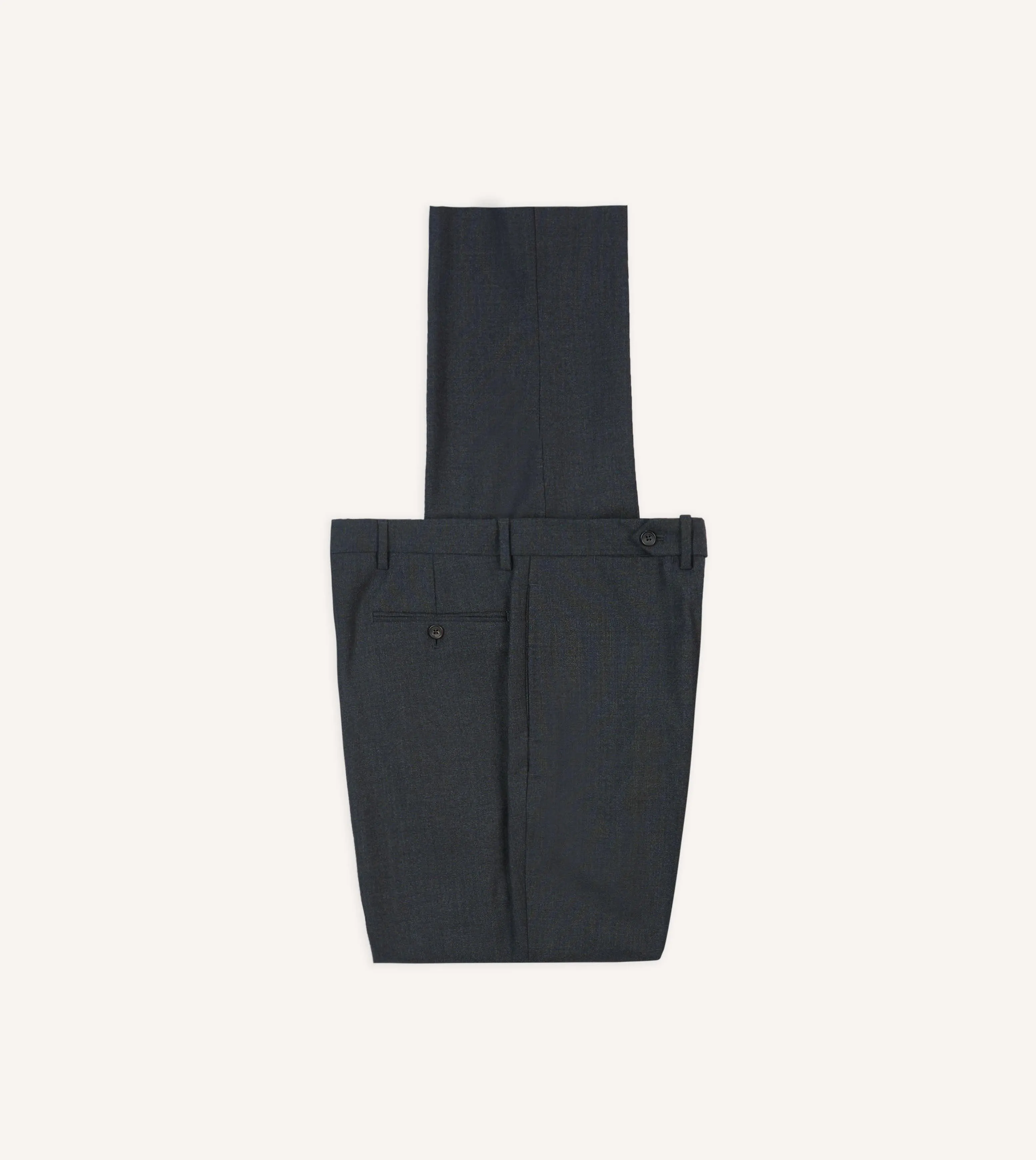 Tagless label Fast Move Charcoal Tropical Wool Flat Front Trouser