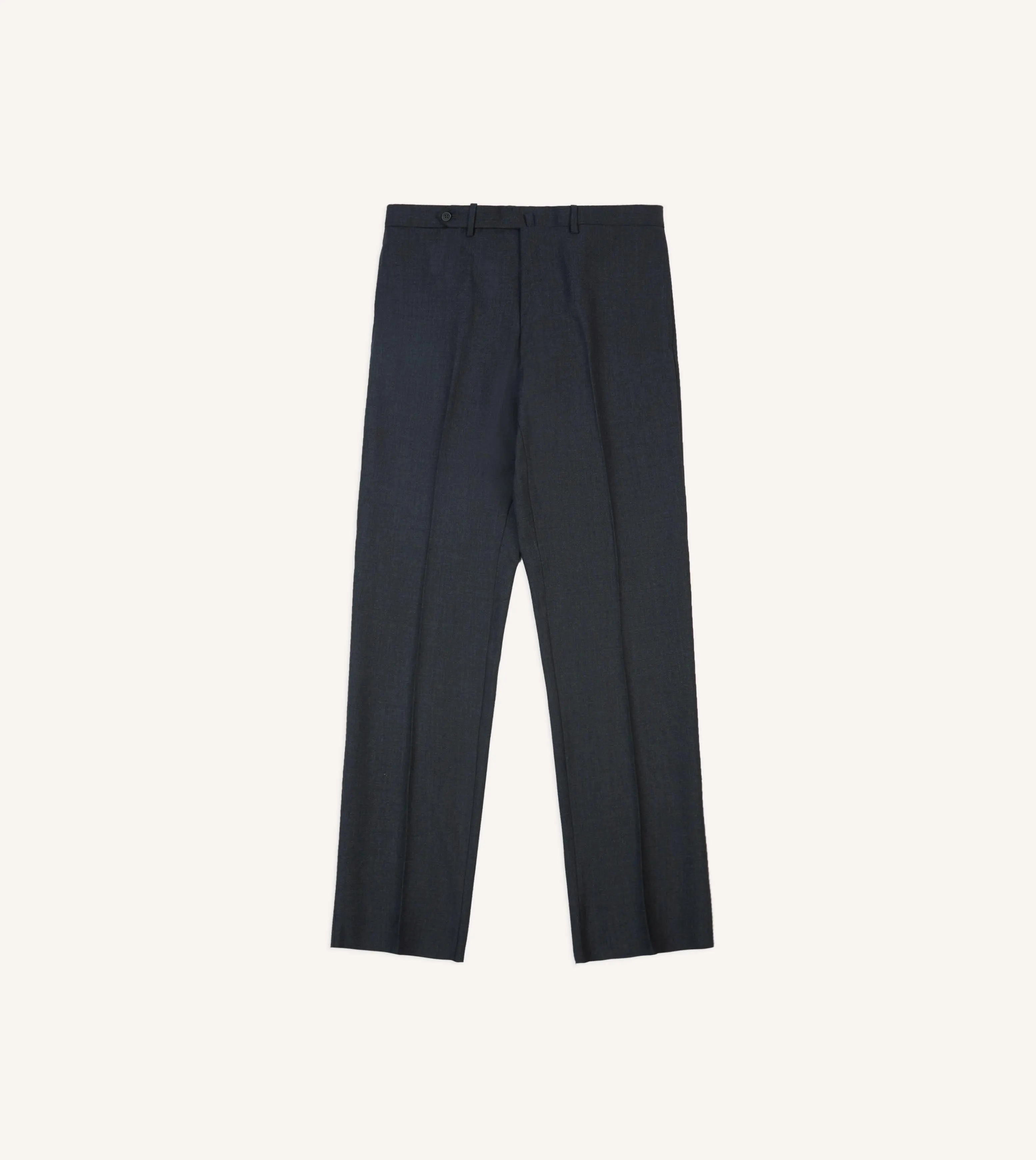 Charcoal Tropical Wool Flat Front Trouser QuickDryTechnology
