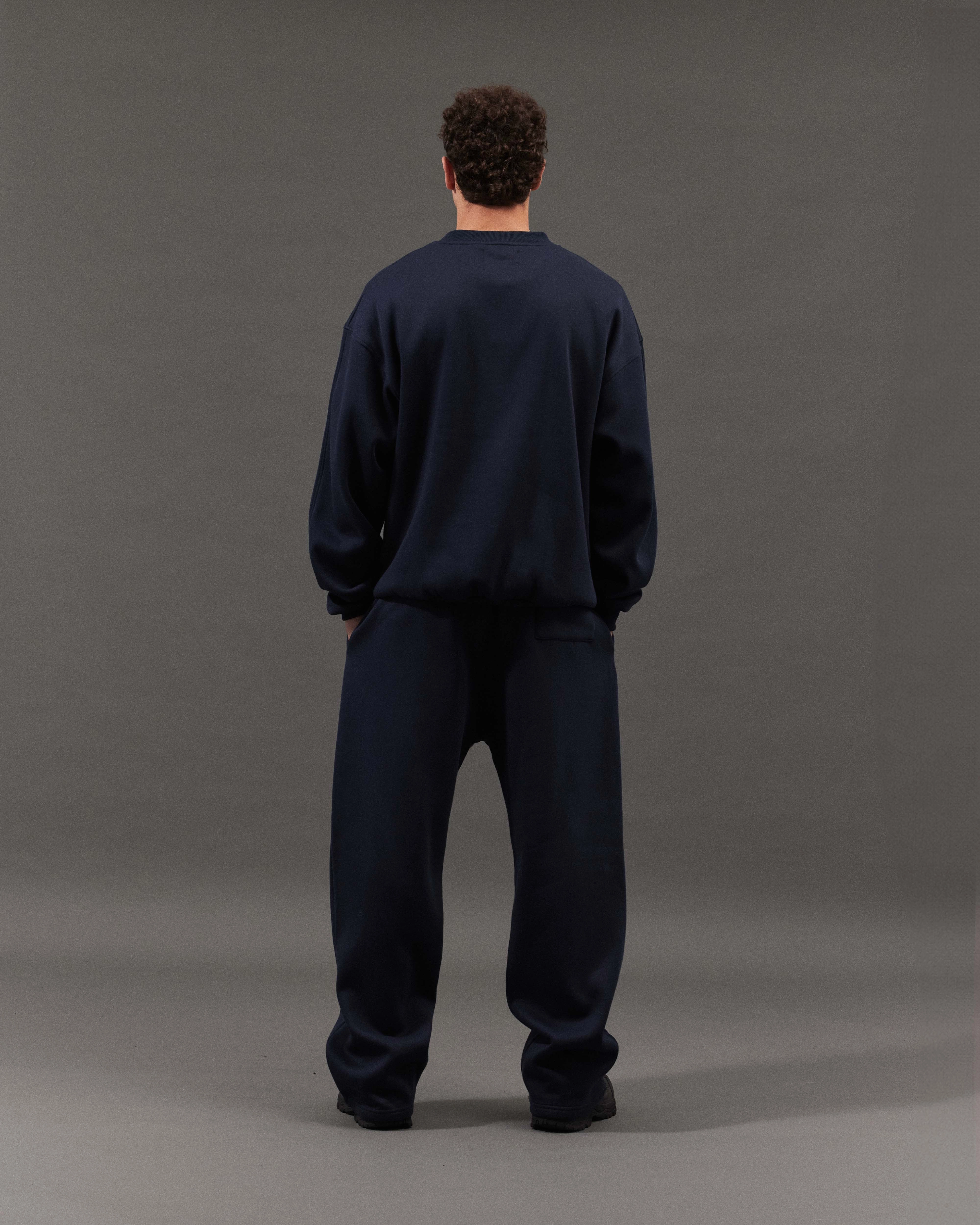 Quick Access Pockets BLOCK WIDE-LEG SWEATPANTS | Navy