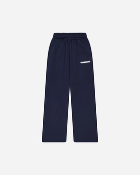 BLOCK WIDE-LEG SWEATPANTS | Navy Casual Comfort Wear ReflectiveTrim