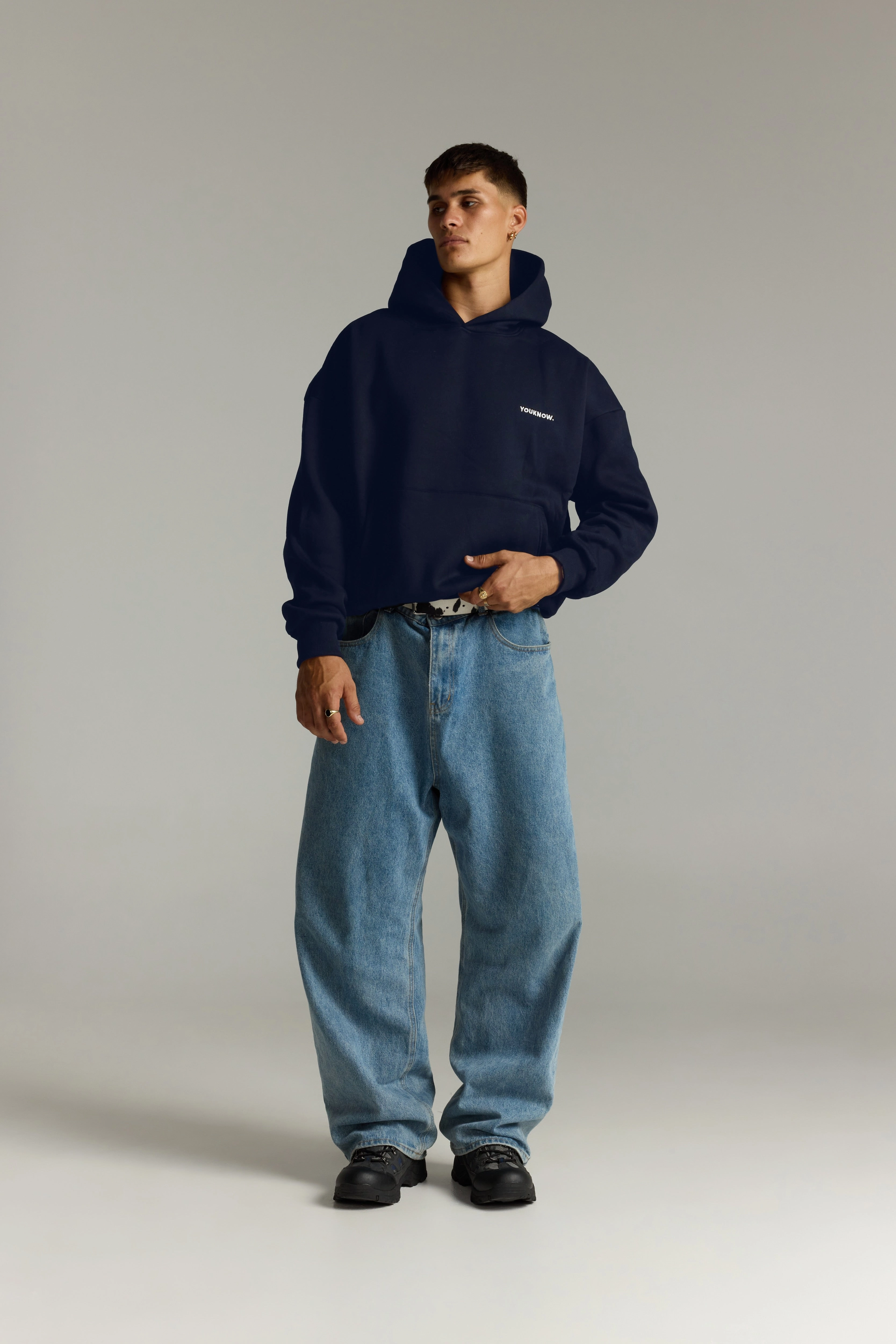 Classic Style Core Box Hoodie | Navy
