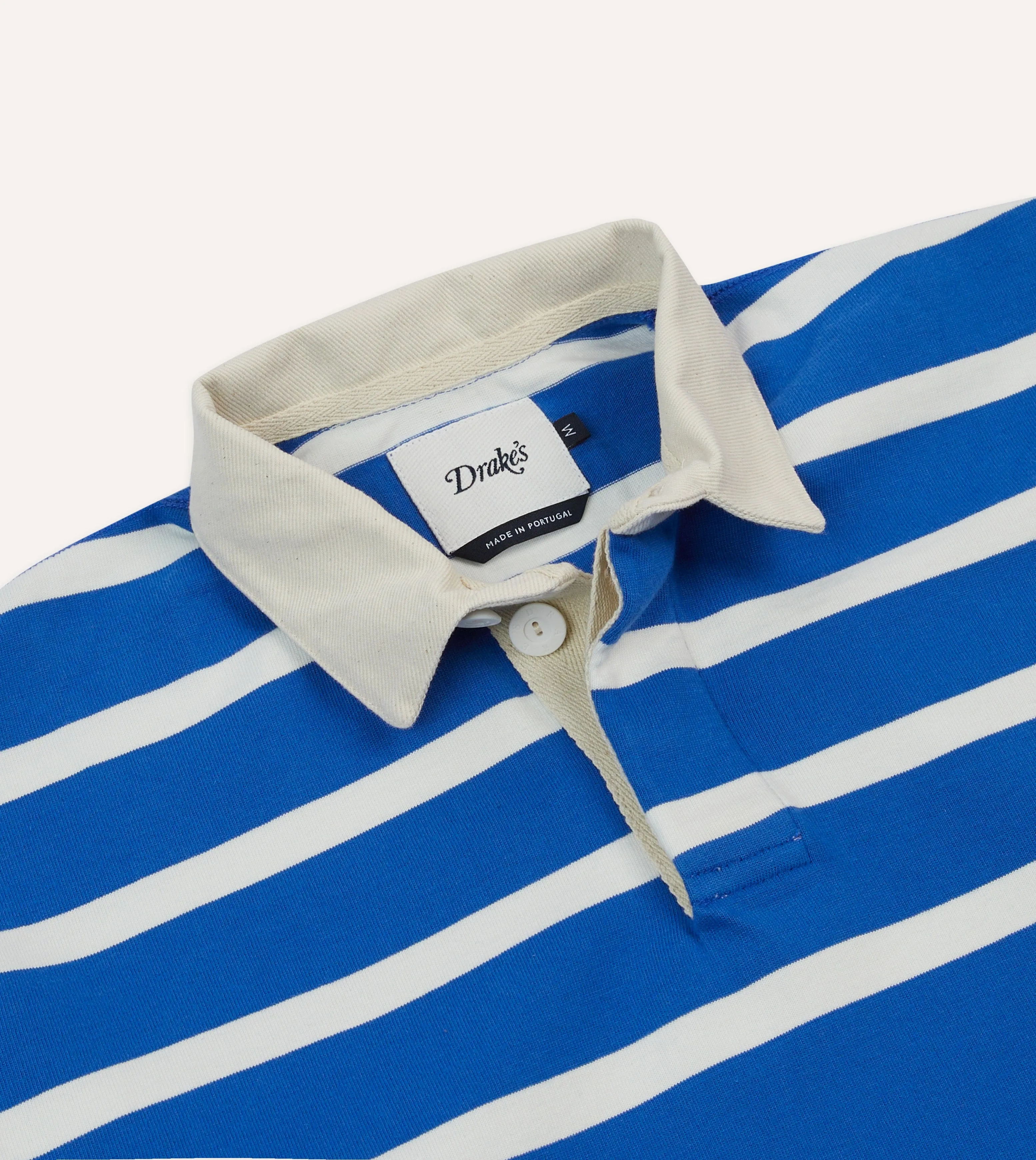 Organic Cotton Blue and White Dual Stripe Cotton Rugby Shirt