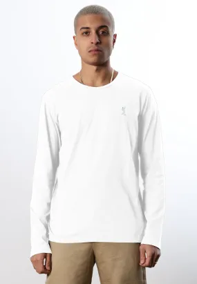 ESSENTIAL CORE WHITE LONG SLEEVE T-SHIRT EcoConscious Processing
