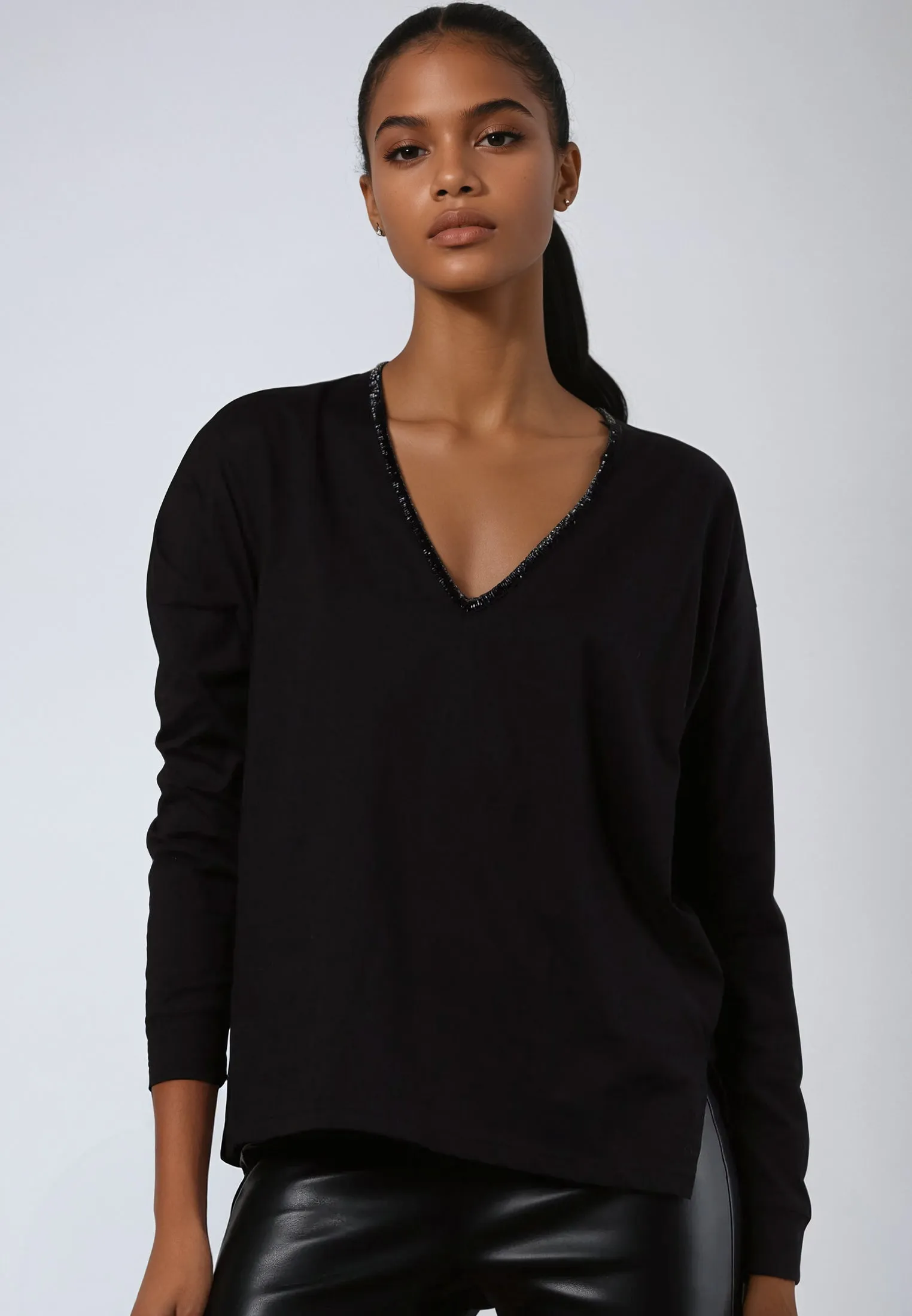 WrinkleResistant Texture Colorfast Material RELAY T-SHIRT BLACK