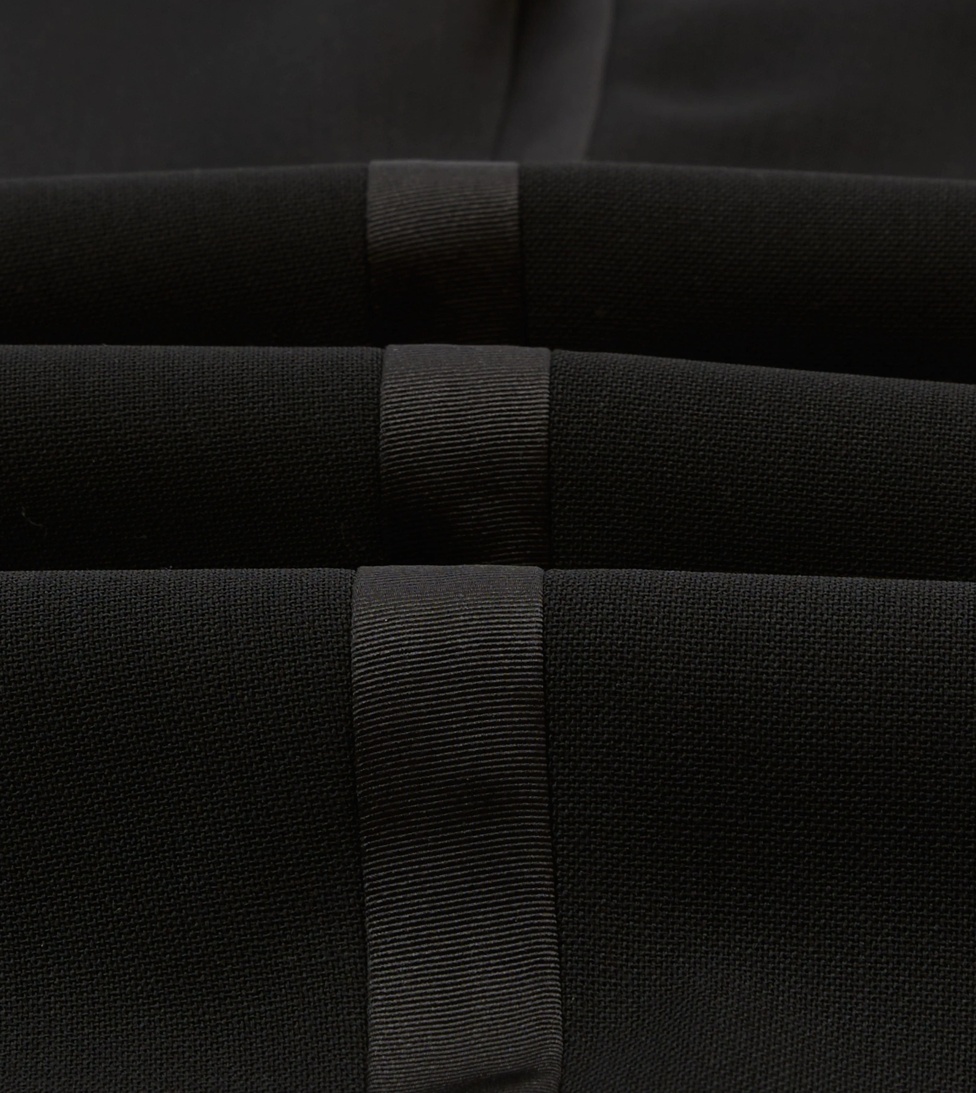 Black Wool Shawl Collar Tuxedo Trousers Slim Look Fit Flattering Shape