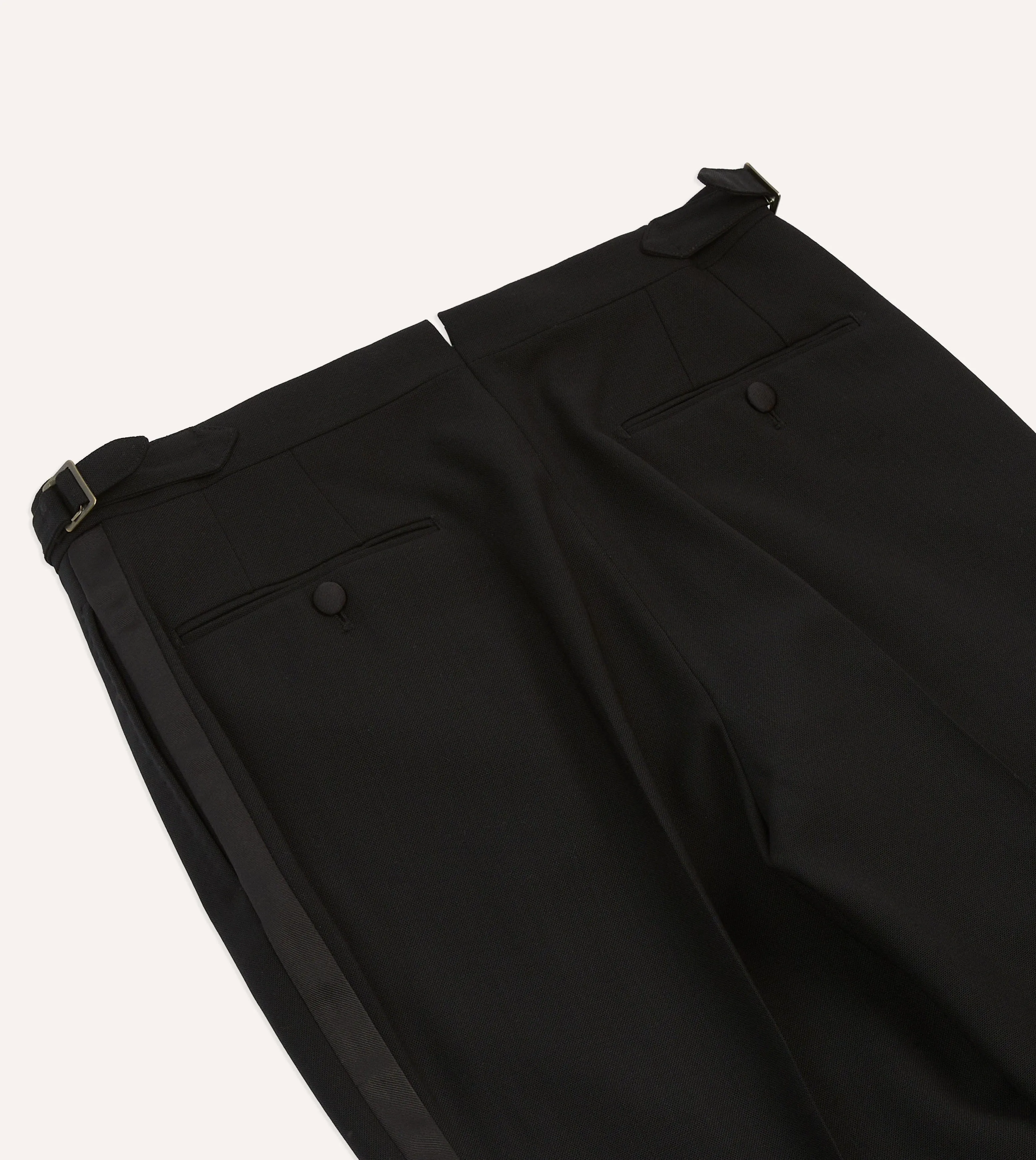 Black Wool Shawl Collar Tuxedo Trousers Anti Friction Lining