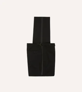 Black Wool Shawl Collar Tuxedo Trousers DoubleLayeredFabric