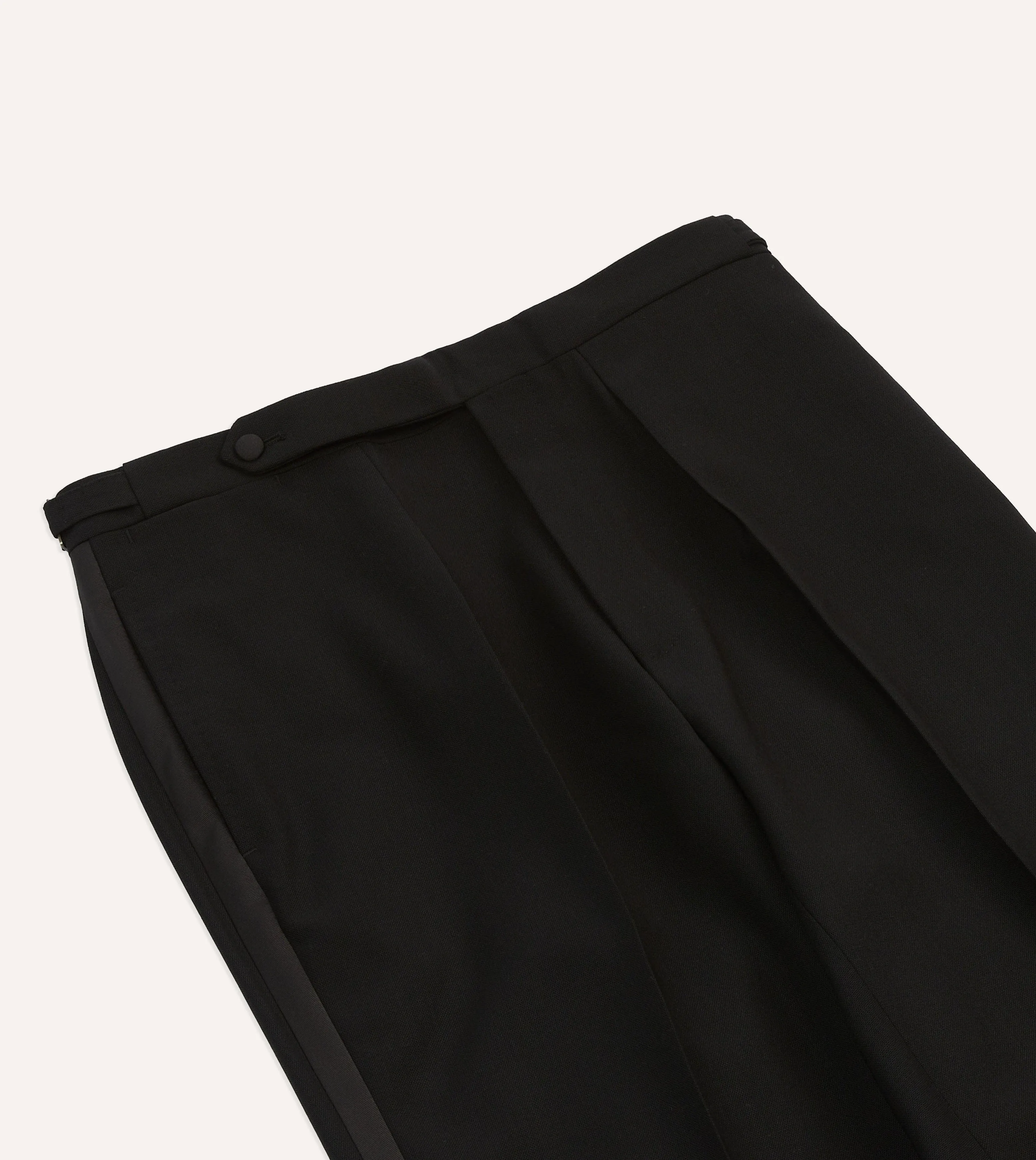 Black Wool Shawl Collar Tuxedo Trousers Day Comfort