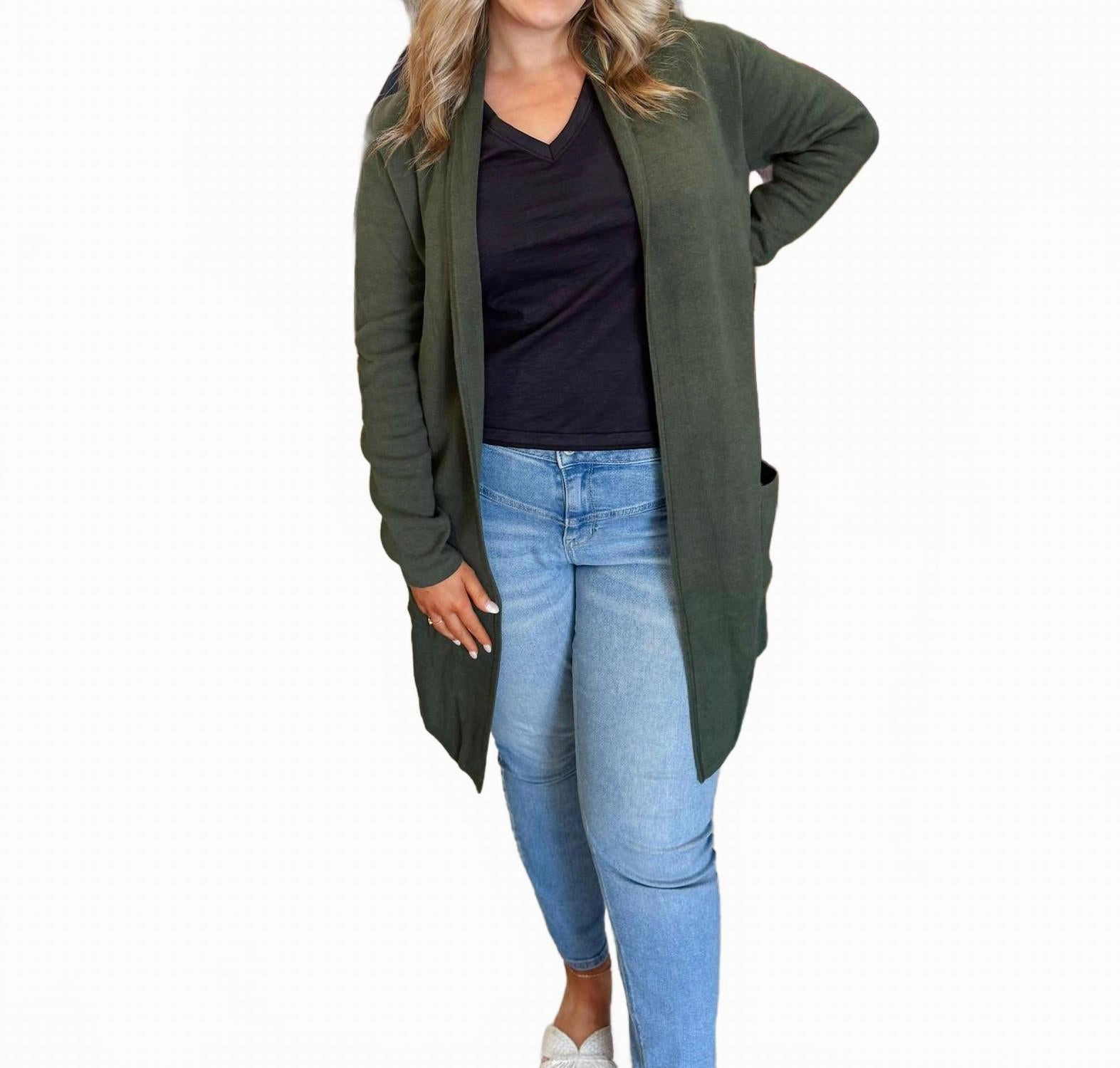 Woodland Wrap Cardigan In Forest Green Hypoallergenic Lining Soft And Comfortable