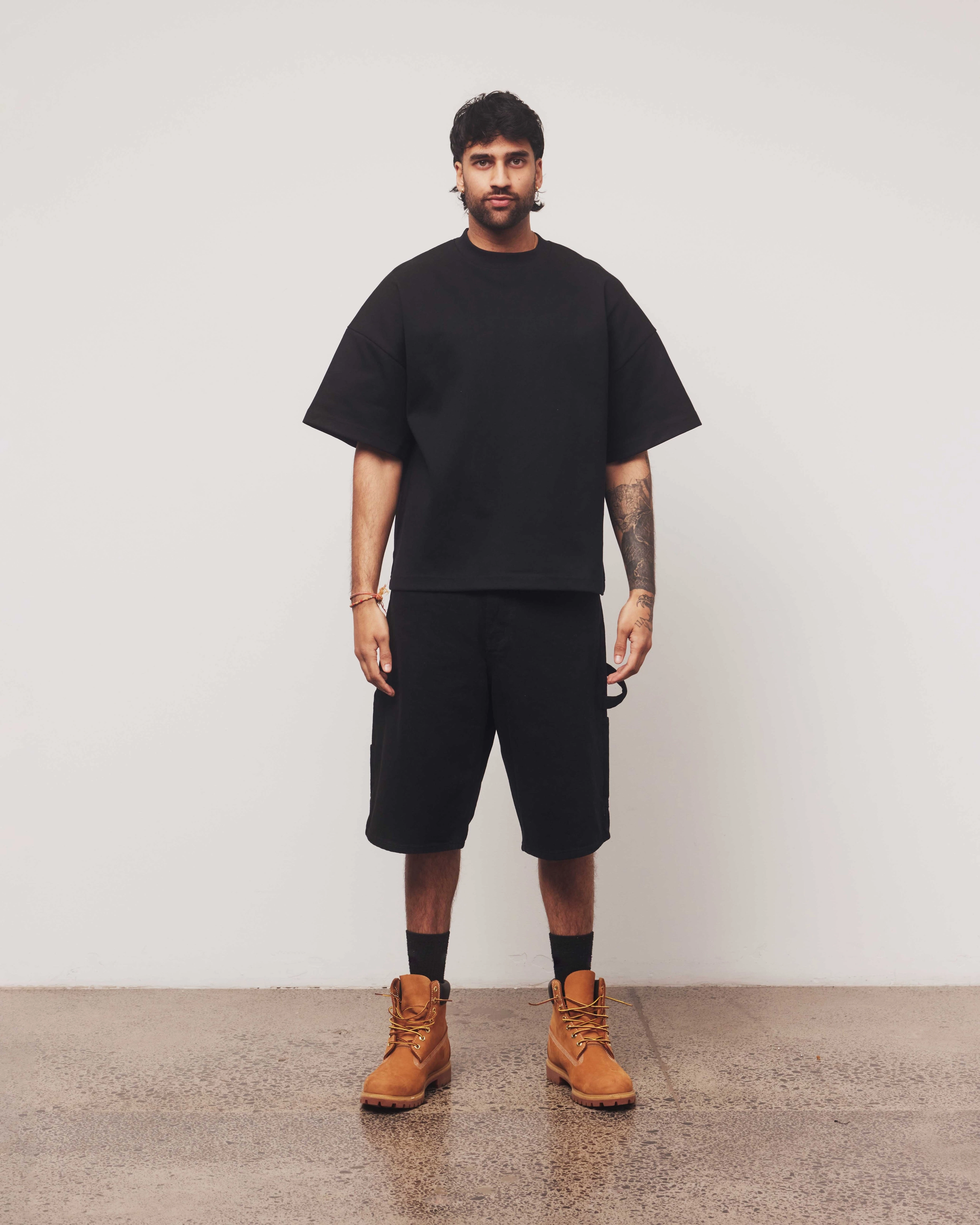 Denim Jorts | Black Easy Movement Fit Everyday Outfit