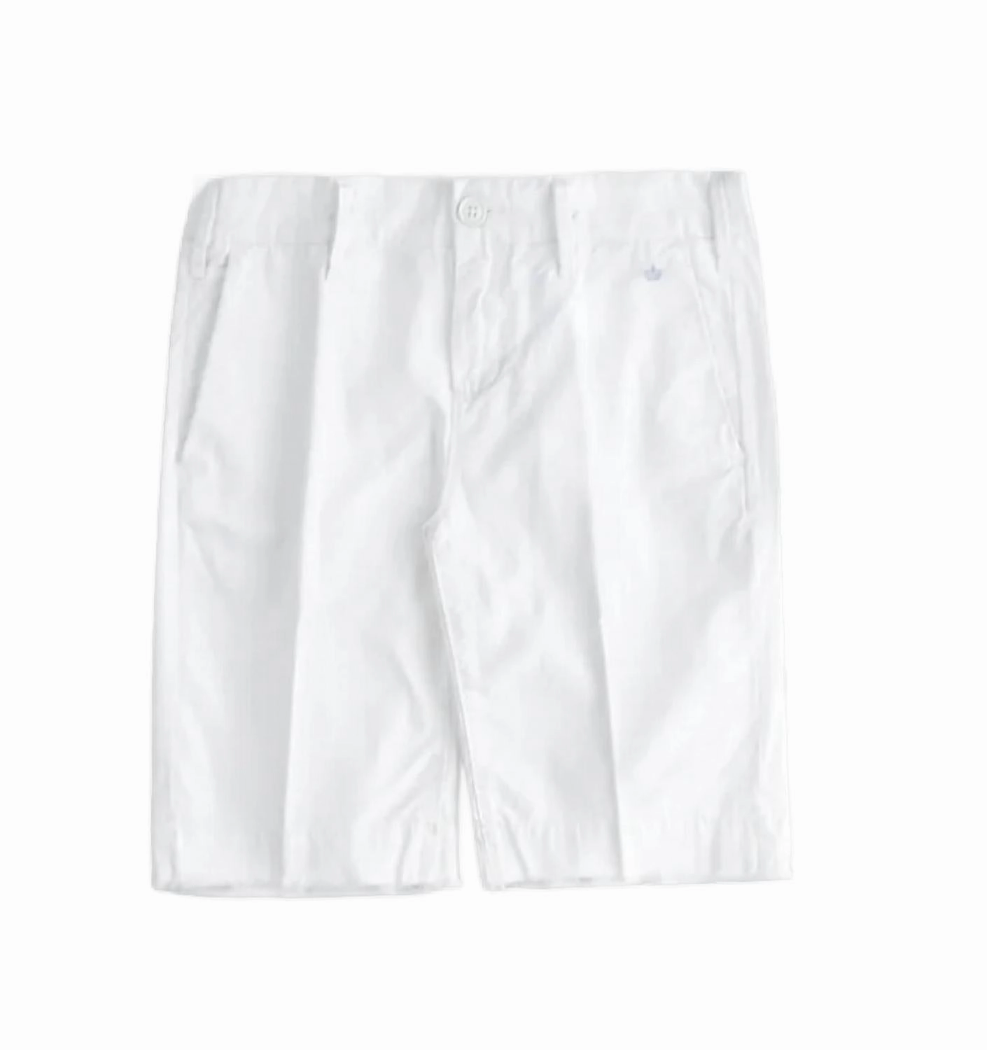 Rubberized Grip Waistband Friction Reducing Lining Women's Cut Off Bermuda Shorts In White