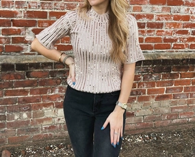 Delaney Sparkling Top In Rose Quick drying material Fashionable Wear