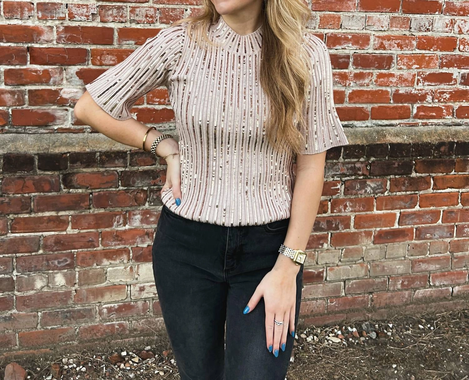 Odor Resistant Fabric Delaney Sparkling Top In Rose