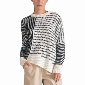 Casual Warmth Womens Asymmetric Knit Crewneck Sweater