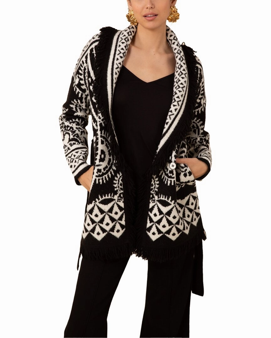 Hale Bob Alessandra Wool-Blend Cardigan Ultra Soft Merino Blend