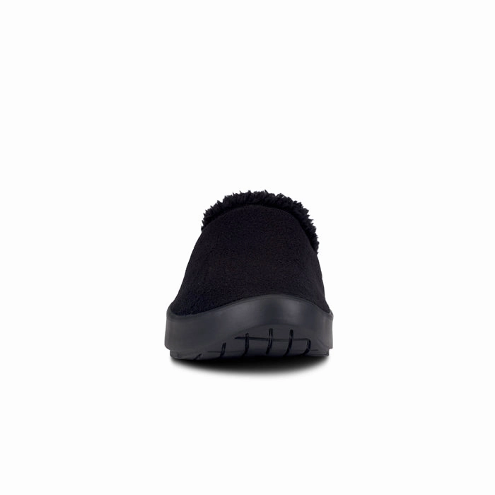 Quick Lace Mechanism Men's Oofos Oocoozie Mule in Black
