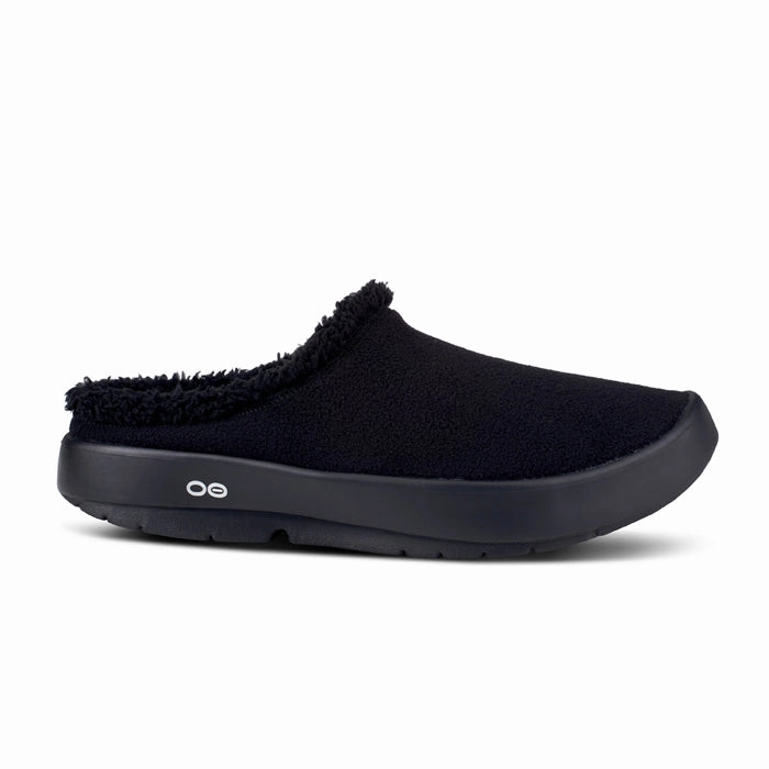 Coastal Style Comfort Straps Men's Oofos Oocoozie Mule in Black
