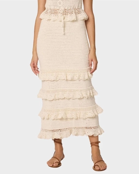 Serena Crochet Ankle Skirt In Ivory Trendy Outfit