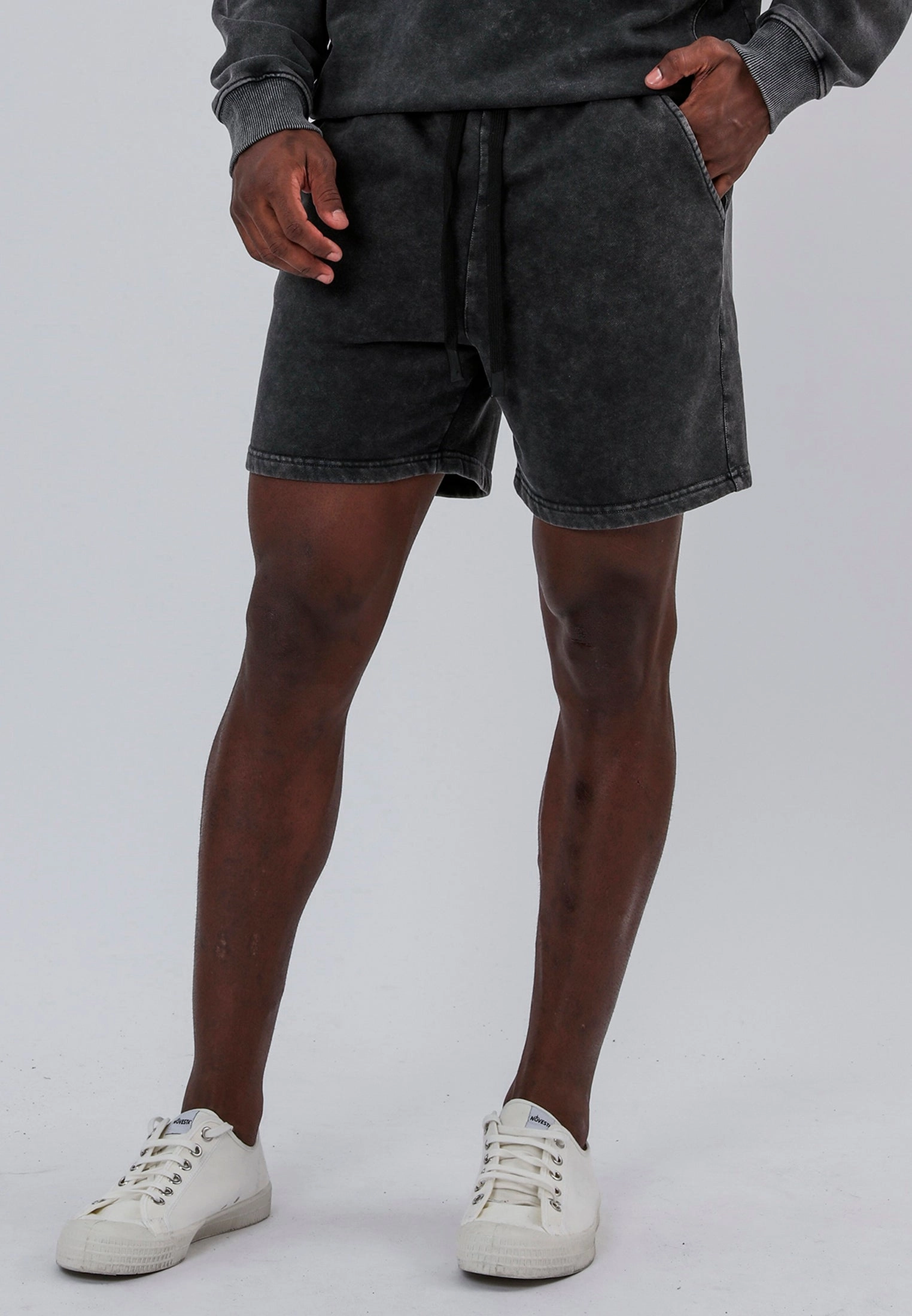 ACID LOGO SHORTS WASHED CHARCOAL Non Irritating Tags