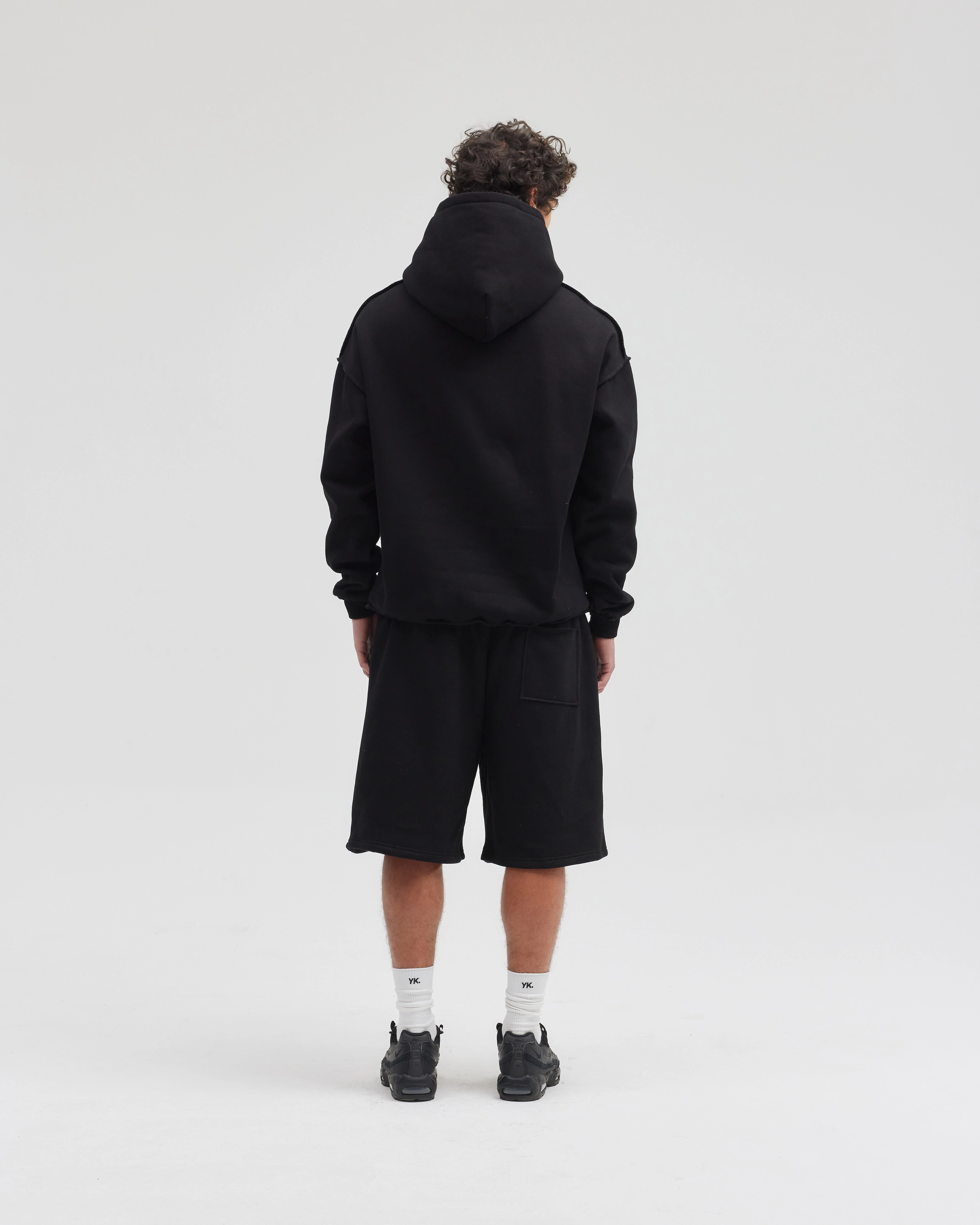 Exposed Seam Hoodie | Black Recycled materials