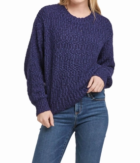 Tactile Grid Knit Ergonomic Sleeve Engineering Fantine Sweater In Skipper Blue