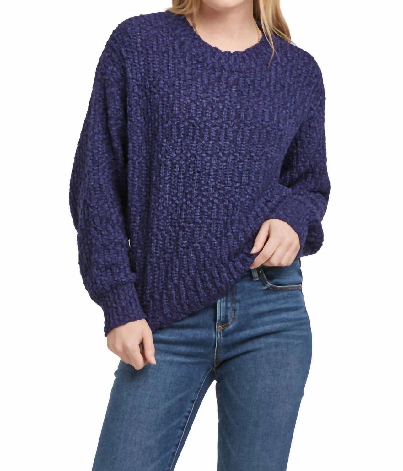 Fashion Essential Trendy Winter Fantine Sweater In Skipper Blue
